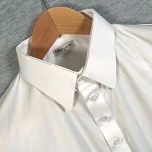 Collars & Co Polo Shirt Mens M White Dress Collar English Spread Preppy NEW NWOT
